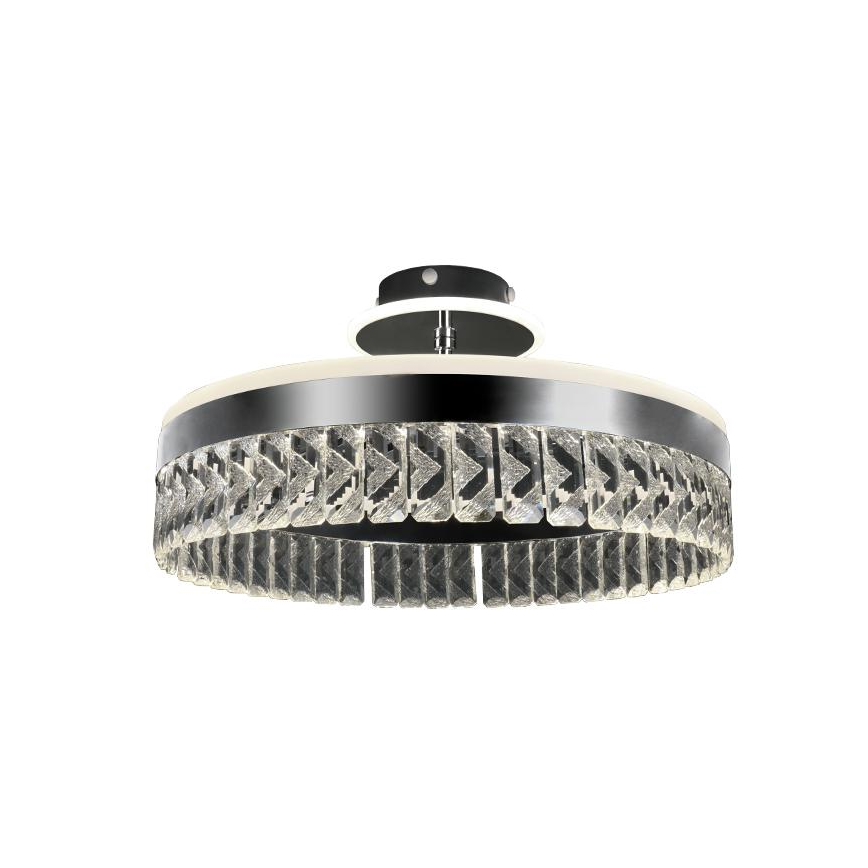 LED Pritemdomas krištolo paviršiuje montuojamas sietynas LED/75W/230V 3000-6500K matinis chromas + nuotolinio valdymo pultas