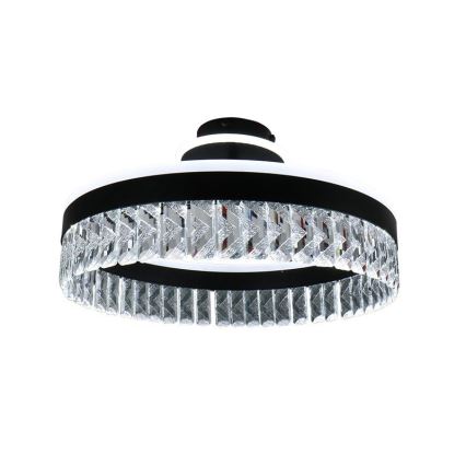 LED šviesos reguliavimas krištolas Tvirtinamas sietynas LED/75W/230V 3000-6500K juoda + nuotolinio valdymo pultas
