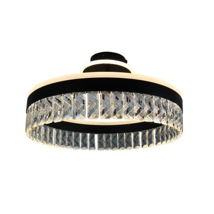 LED šviesos reguliavimas krištolas Tvirtinamas sietynas LED/75W/230V 3000-6500K juoda + nuotolinio valdymo pultas