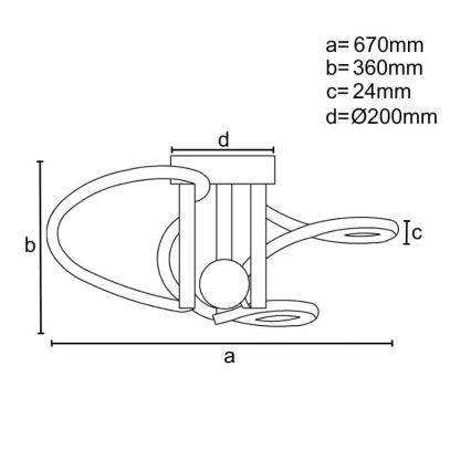 LED Pritemdomas tvirtinamas sietynas LED/80W/230V 3000-6500K + nuotolinio valdymo pultas