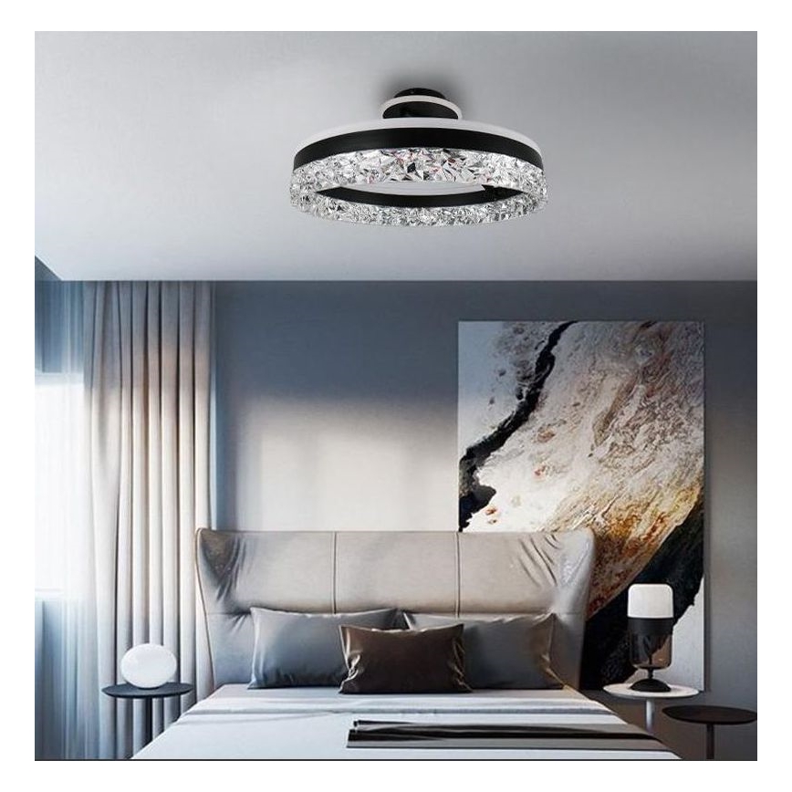 LED Pritemdomas tvirtinamas sietynas LED/86W/230V 3000-6500K juoda + nuotolinio valdymo pultas