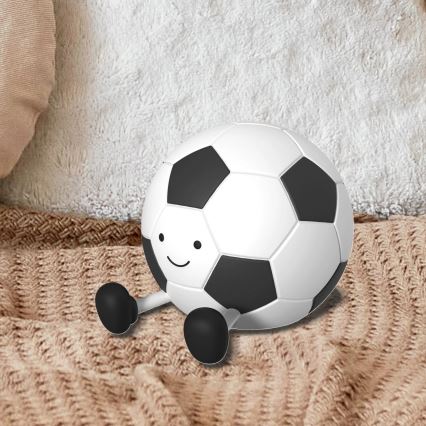 LED Pritemdomas vaikiškas jutiklinė lempa FOOTBALL LED/2W/5V USB 1200 mAh balta/juoda