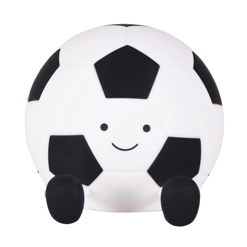 LED Pritemdomas vaikiškas jutiklinė lempa FOOTBALL LED/2W/5V USB 1200 mAh balta/juoda