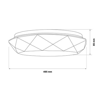 LED pritemdomas vonios šviestuvas GALAXY LED/72W/230V diametras 49 cm 3000-6000K IP44 + nuotolinio valdymo pultas
