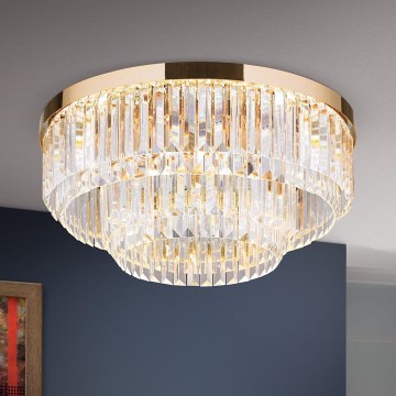 LED Pritemdomi krištoliniai lubiniai šviestuvai PRISM LED/80W/230V diametras 55 cm 24K auksas