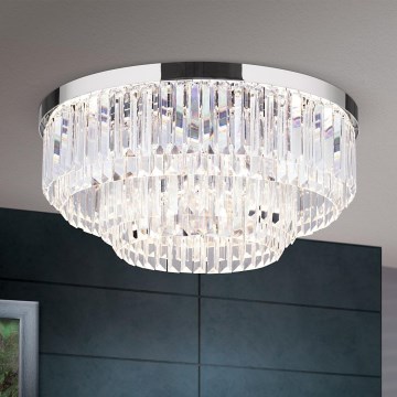 LED Pritemdomi krištoliniai lubiniai šviestuvai PRISM LED/80W/230V diametras 55 cm blizgus chromas