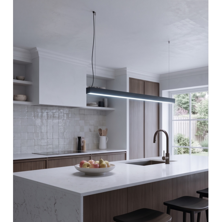 LED Pritvirtinamas/pakabinamas šviestuvas ant laido LED/44W/230V 6000K 120 cm juoda