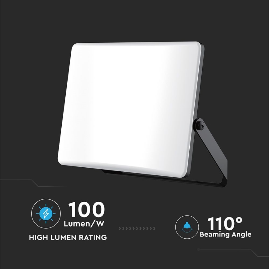 LED prožektorius LED/100W/230V 3000/4000/6500K IP65 juoda