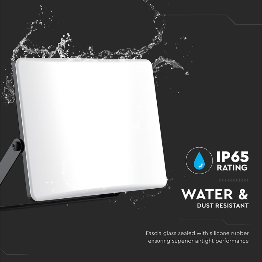 LED prožektorius LED/100W/230V 3000/4000/6500K IP65 juoda