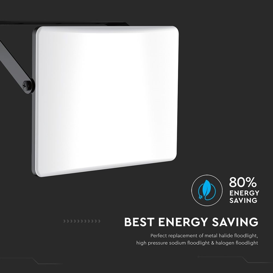 LED prožektorius LED/100W/230V 3000/4000/6500K IP65 juoda