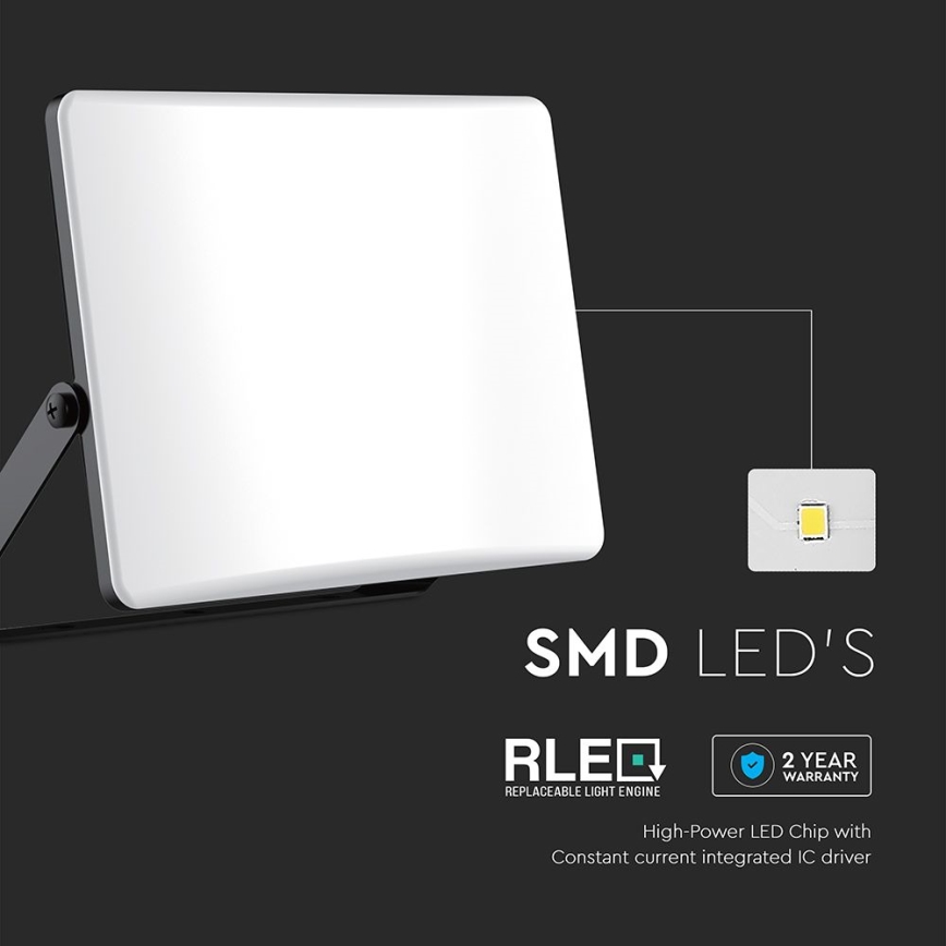 LED prožektorius LED/100W/230V 3000/4000/6500K IP65 juoda