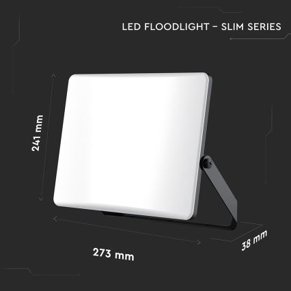 LED prožektorius LED/100W/230V 3000/4000/6500K IP65 juoda
