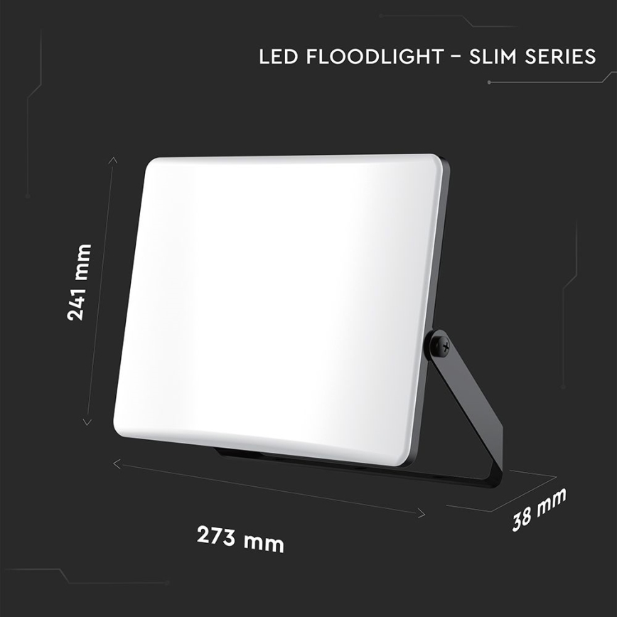 LED prožektorius LED/100W/230V 3000/4000/6500K IP65 juoda