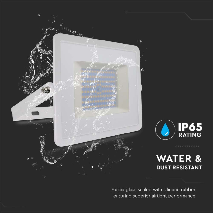 LED prožektorius LED/100W/230V 4000K IP65 balta