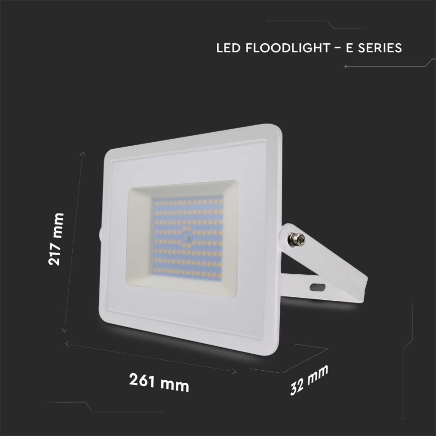 LED prožektorius LED/100W/230V 4000K IP65 balta