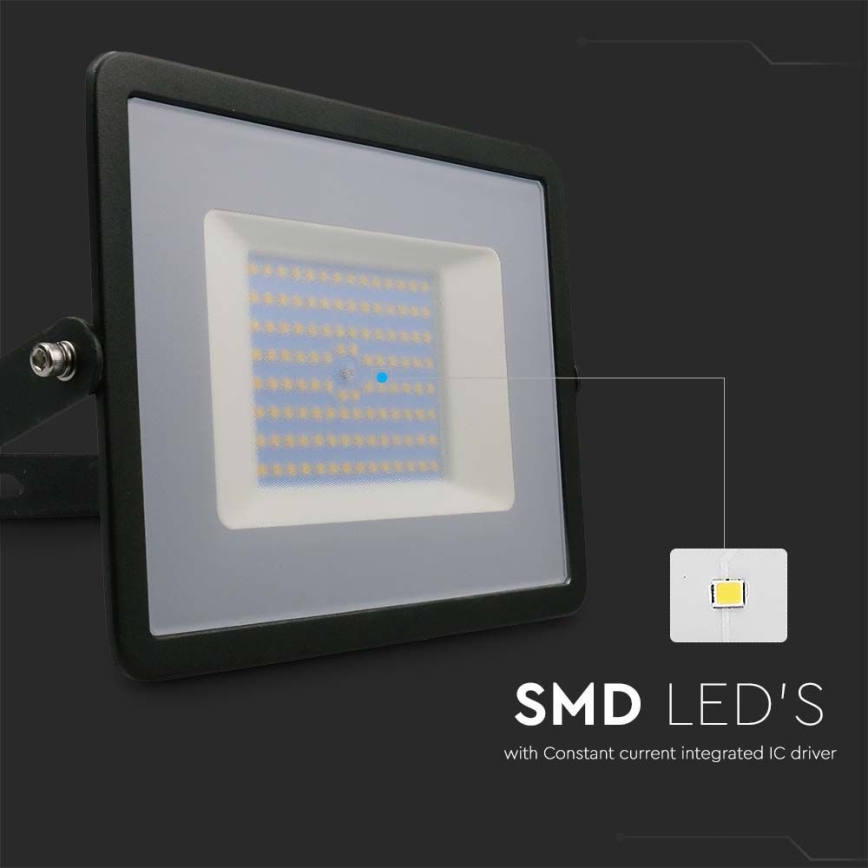 LED prožektorius LED/100W/230V 6500K IP65 juoda