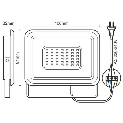 LED prožektorius LED/10W/230V 4000K IP65