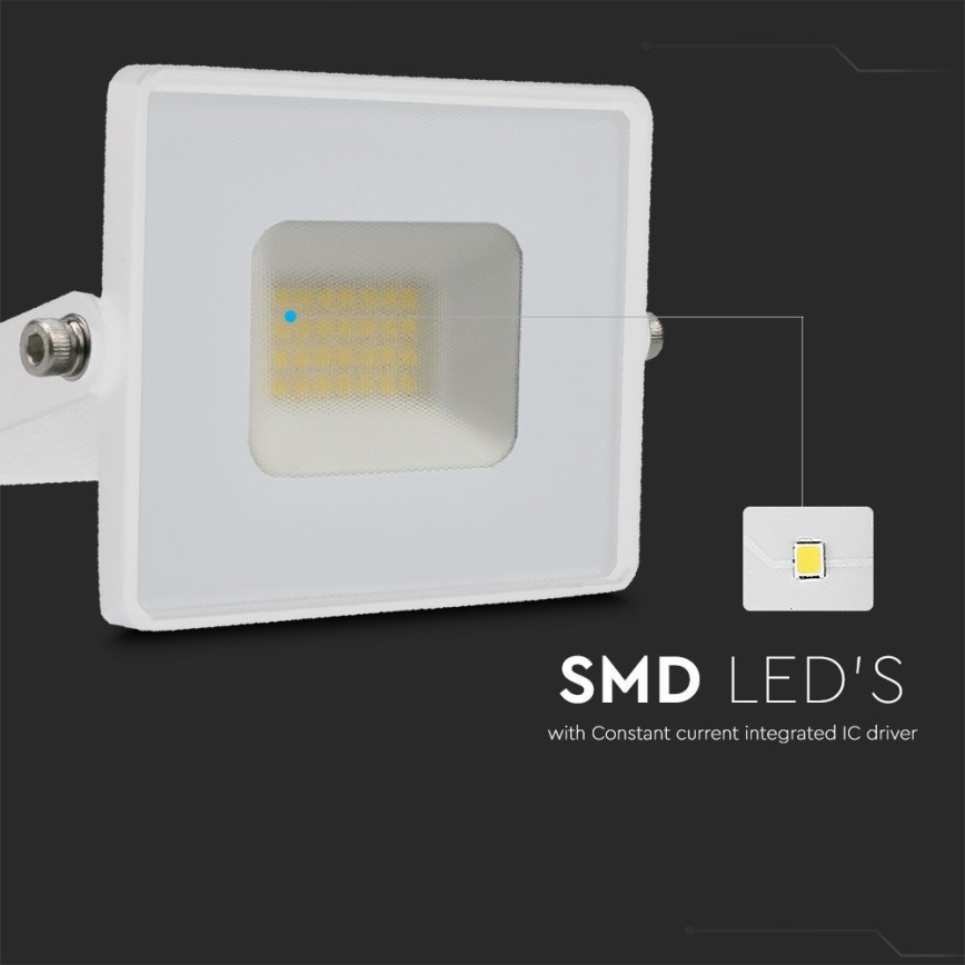 LED prožektorius LED/20W/230V 4000K IP65 balta