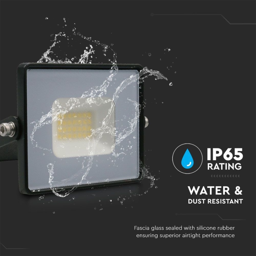 LED prožektorius LED/20W/230V 6500K IP65 juoda