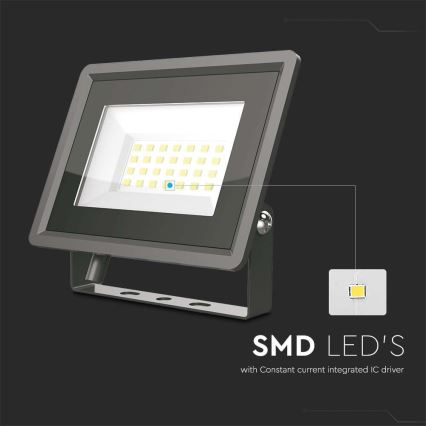 LED Prožektorius LED/20W/230V 6500K IP65 juodas