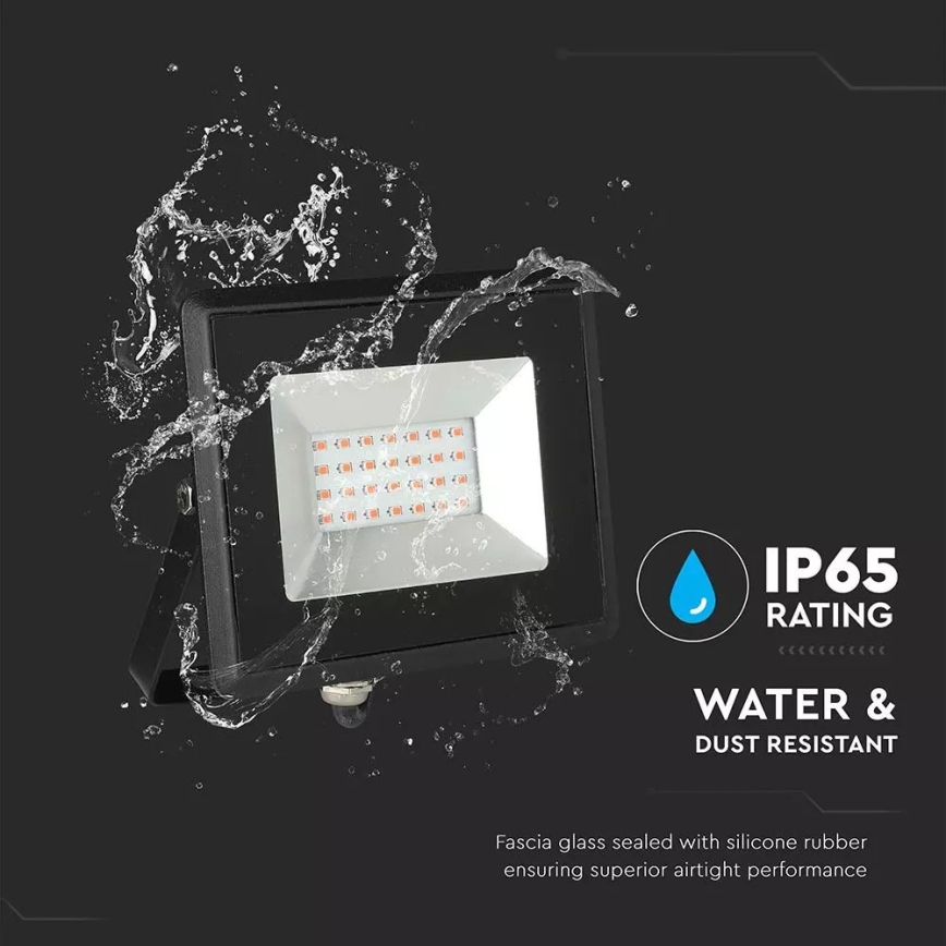 LED prožektorius LED/20W/230V IP65 rausva šviestuvas