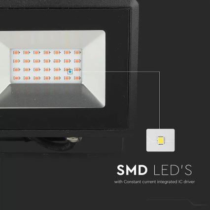 LED prožektorius LED/20W/230V IP65 rausva šviestuvas
