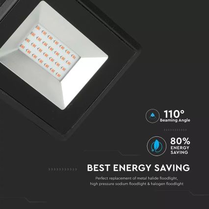 LED prožektorius LED/20W/230V IP65 rausva šviestuvas