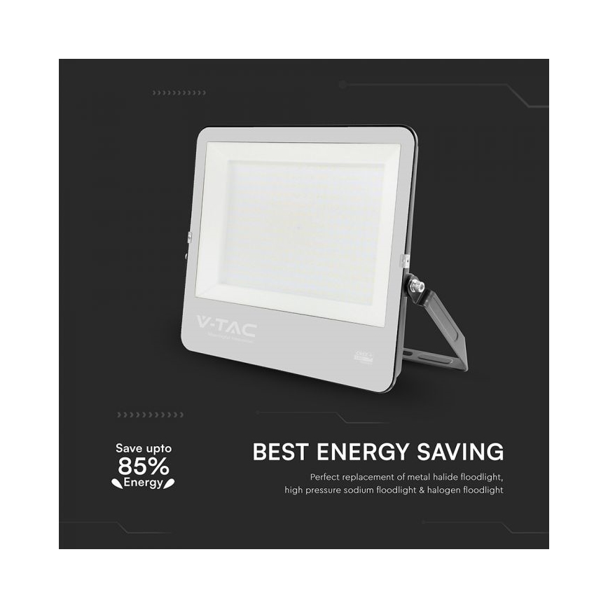 LED prožektorius LED/300W/230V 4000K IP65 juodas