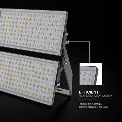 LED prožektorius LED/500W/230V 4000K IP65 pilkas