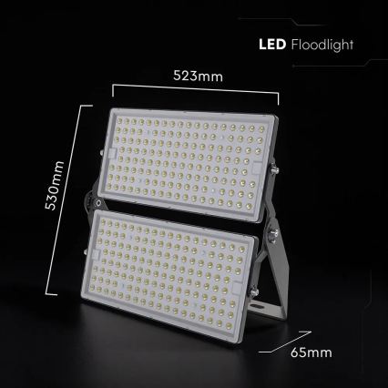 LED prožektorius LED/500W/230V 4000K IP65 pilkas