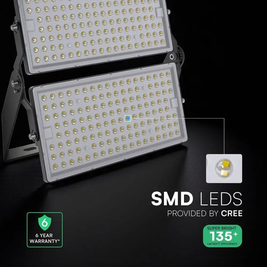 LED prožektorius LED/500W/230V 6500K IP65 pilkas