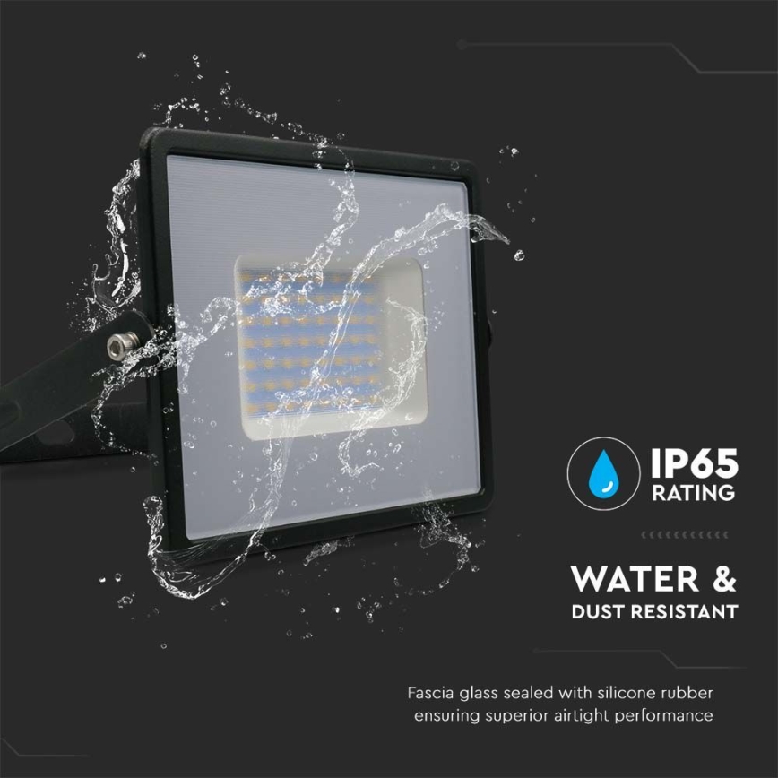 LED prožektorius LED/50W/230V 4000K IP65 juoda