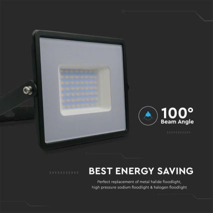 LED prožektorius LED/50W/230V 4000K IP65 juoda