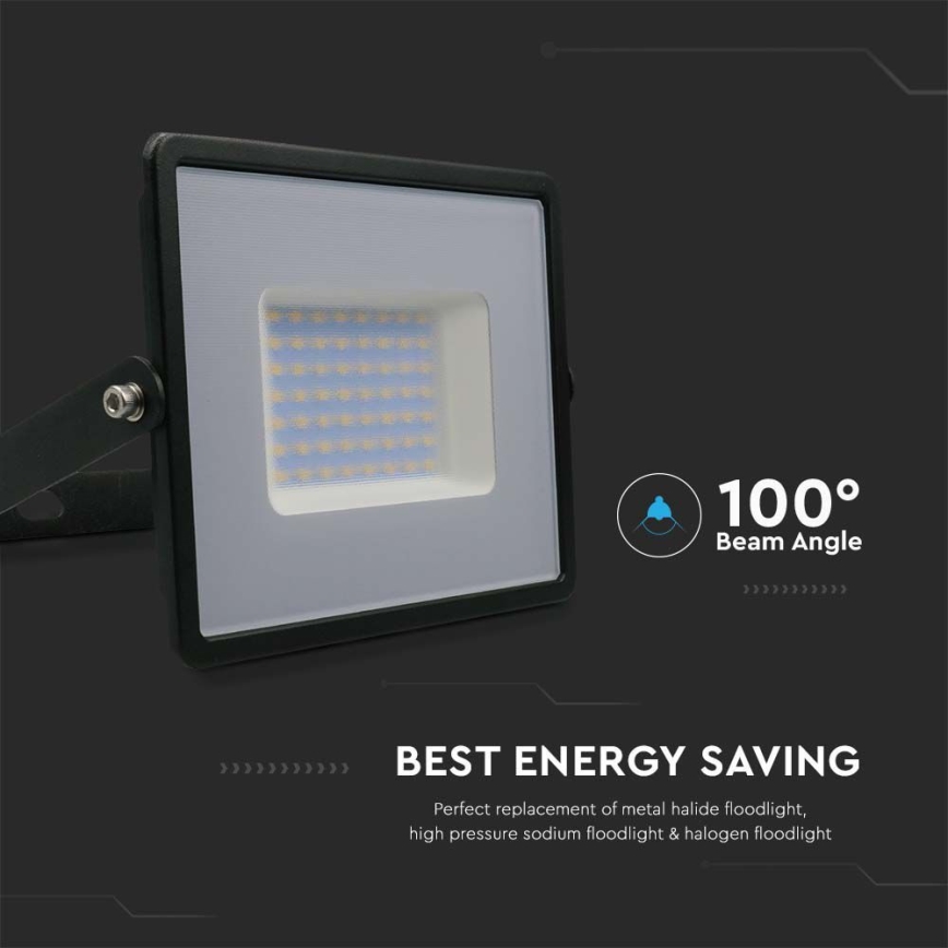 LED prožektorius LED/50W/230V 4000K IP65 juoda