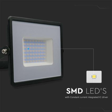 LED prožektorius LED/50W/230V 4000K IP65 juoda