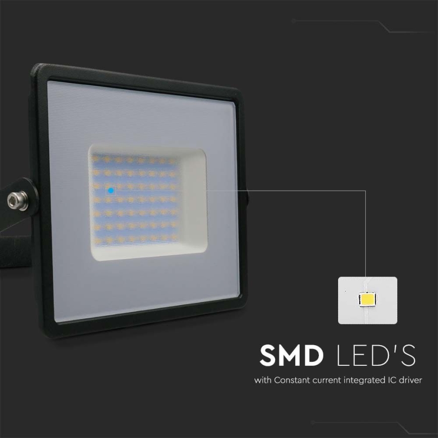 LED prožektorius LED/50W/230V 4000K IP65 juoda