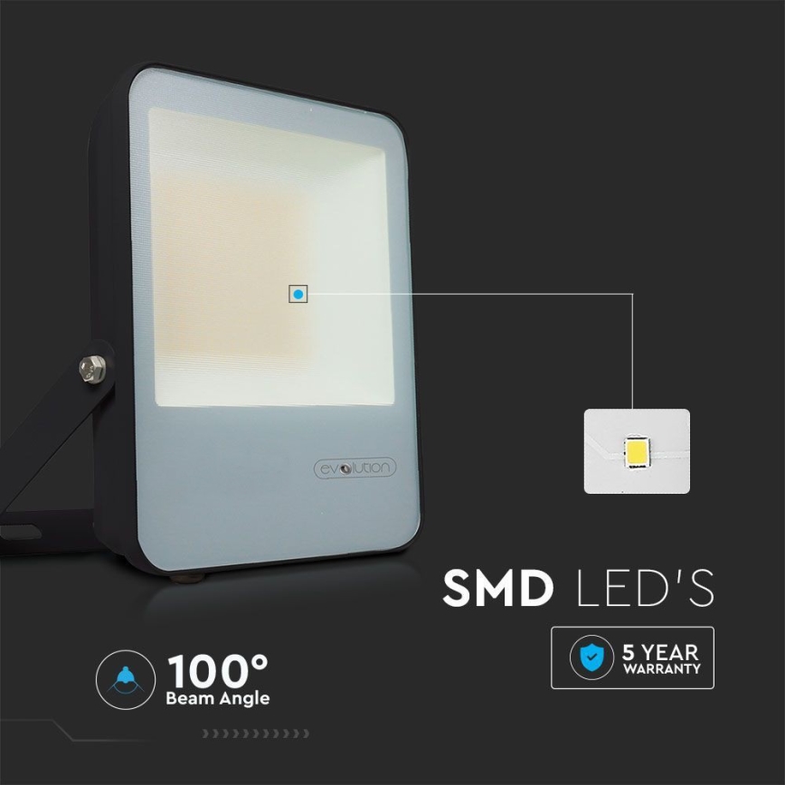 LED prožektorius LED/50W/230V 6400K IP65 juoda