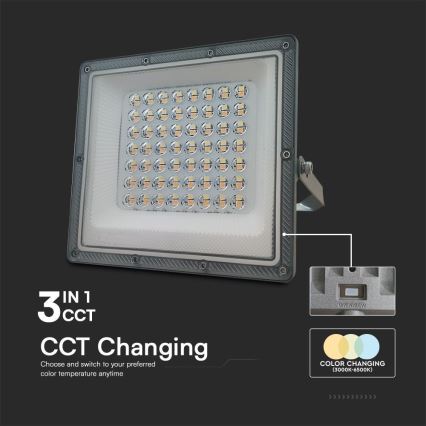LED prožektorius LED/50W/230V IP65 3000/4000/6500K pilka