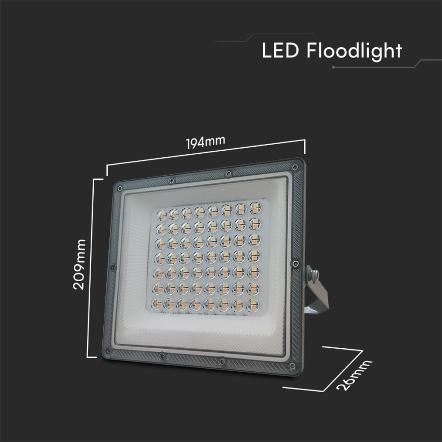 LED prožektorius LED/50W/230V IP65 3000/4000/6500K pilka