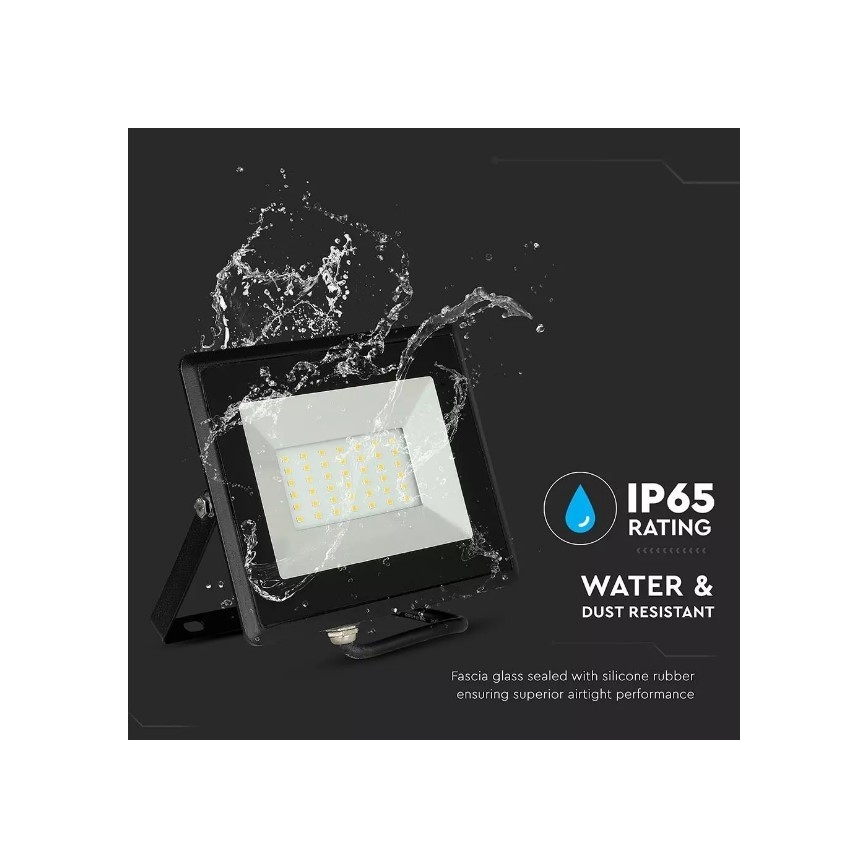 LED Prožektorius LED/50W/230V IP65 3000K juodas