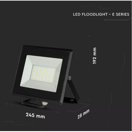 LED Prožektorius LED/50W/230V IP65 3000K juodas