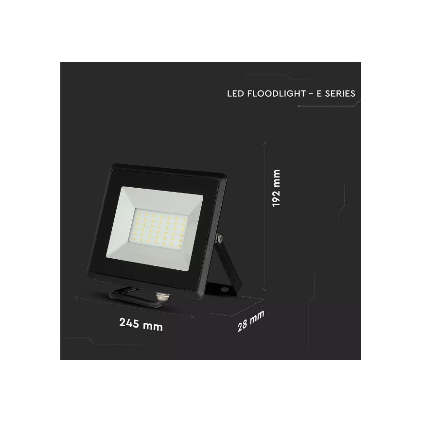 LED Prožektorius LED/50W/230V IP65 3000K juodas