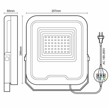 LED Prožektorius PROFI LED/100W/180-265V 5000K IP65