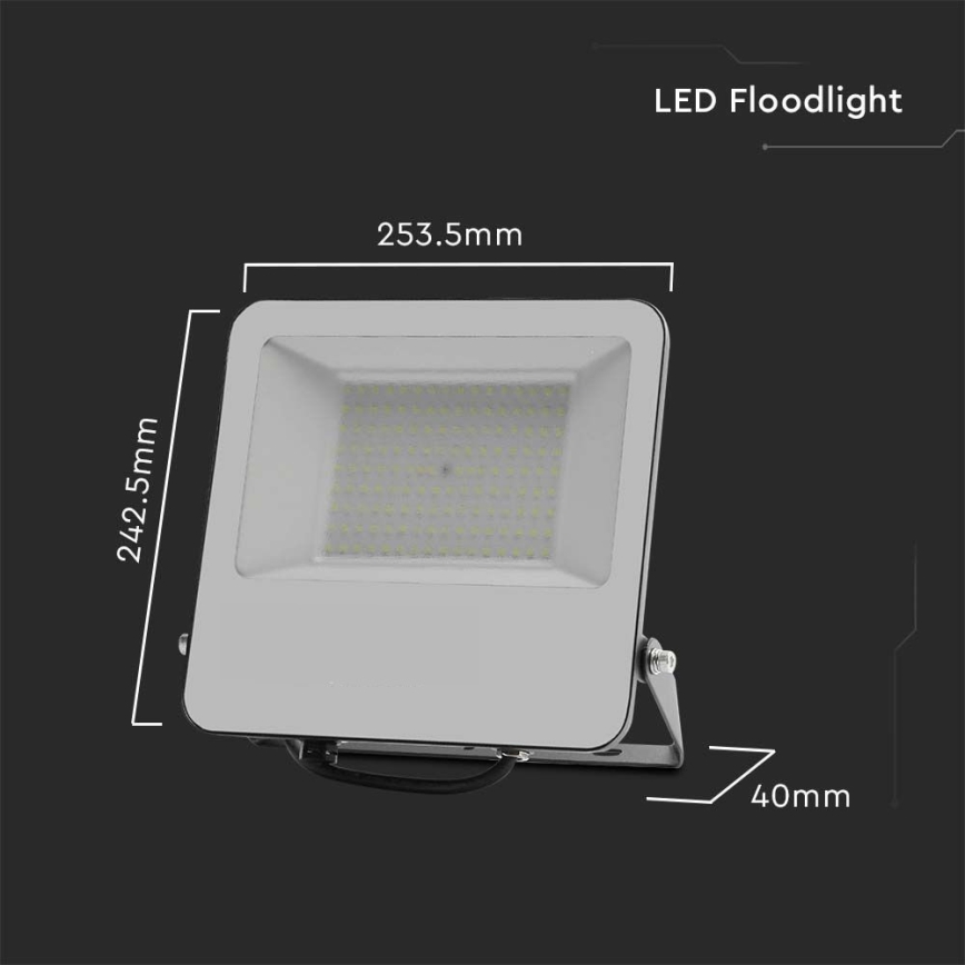 LED prožektorius SAMSUNG CHIP LED/100W/230V 4000K IP65 juoda