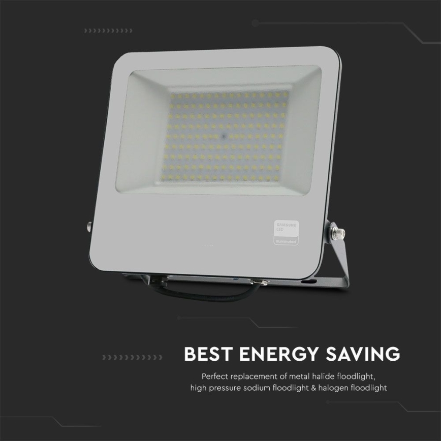 LED prožektorius SAMSUNG CHIP LED/100W/230V 6400K IP65 juoda