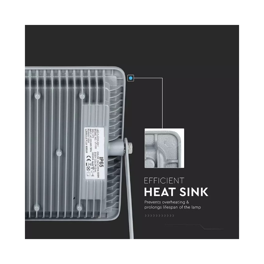 LED Prožektorius SAMSUNG CHIP LED/100W/230V IP65 3000K pilkas