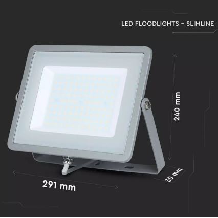 LED Prožektorius SAMSUNG CHIP LED/100W/230V IP65 3000K pilkas