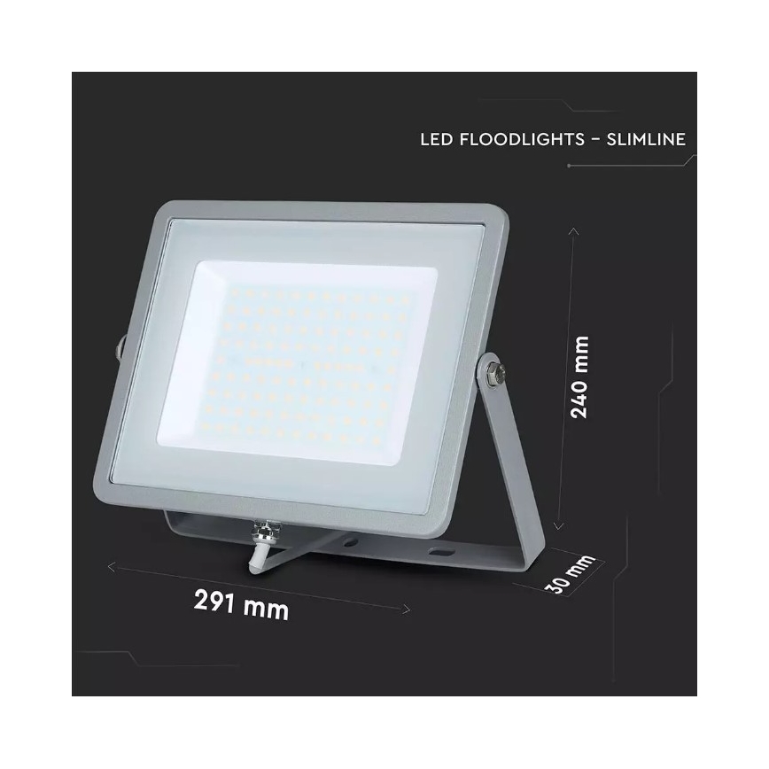 LED Prožektorius SAMSUNG CHIP LED/100W/230V IP65 3000K pilkas