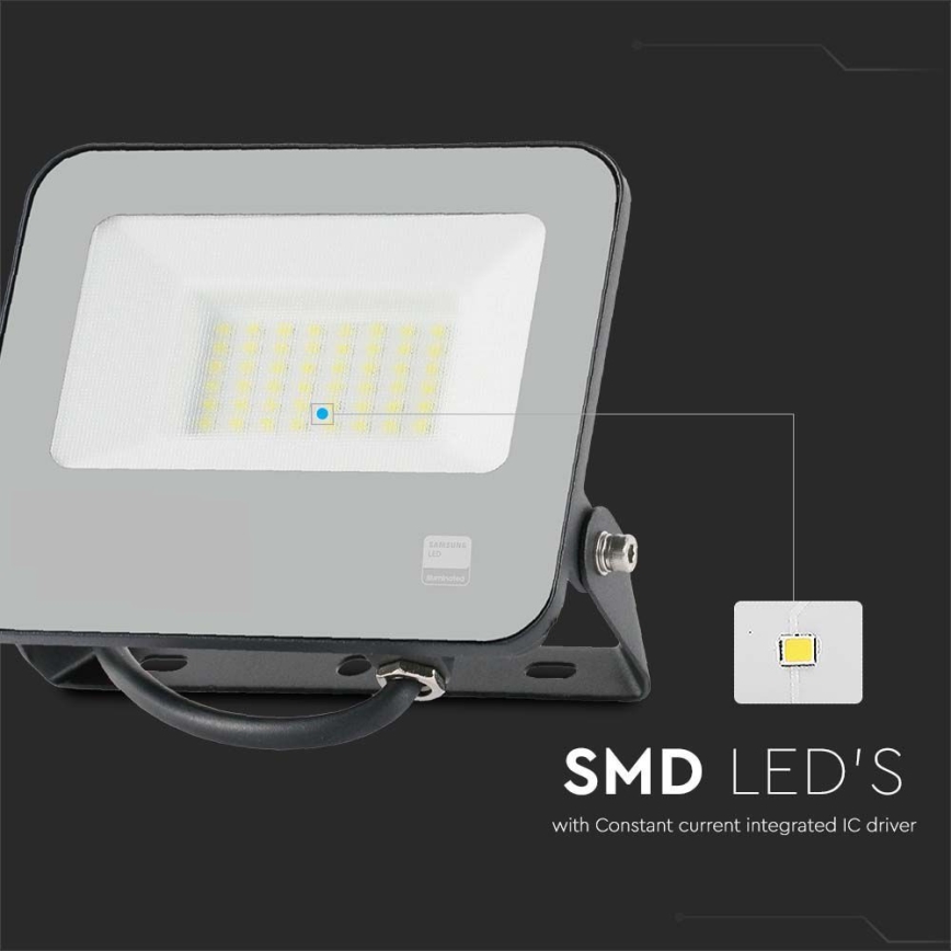 LED prožektorius SAMSUNG CHIP LED/30W/230V 4000K IP65 juoda
