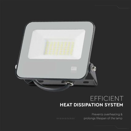 LED prožektorius SAMSUNG CHIP LED/30W/230V 4000K IP65 juoda